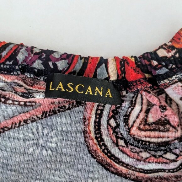 LASCANA Women's Spaghetti Straps Halter Top Blouse Size S Blue Red Print - Picture 4 of 6